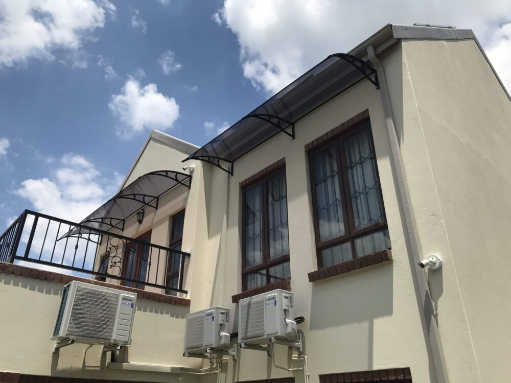 Acrylic (Perspex) Board Awning with PVC Brackets UV-resistant polycarbonate awnings Sandton by Mr Awning
